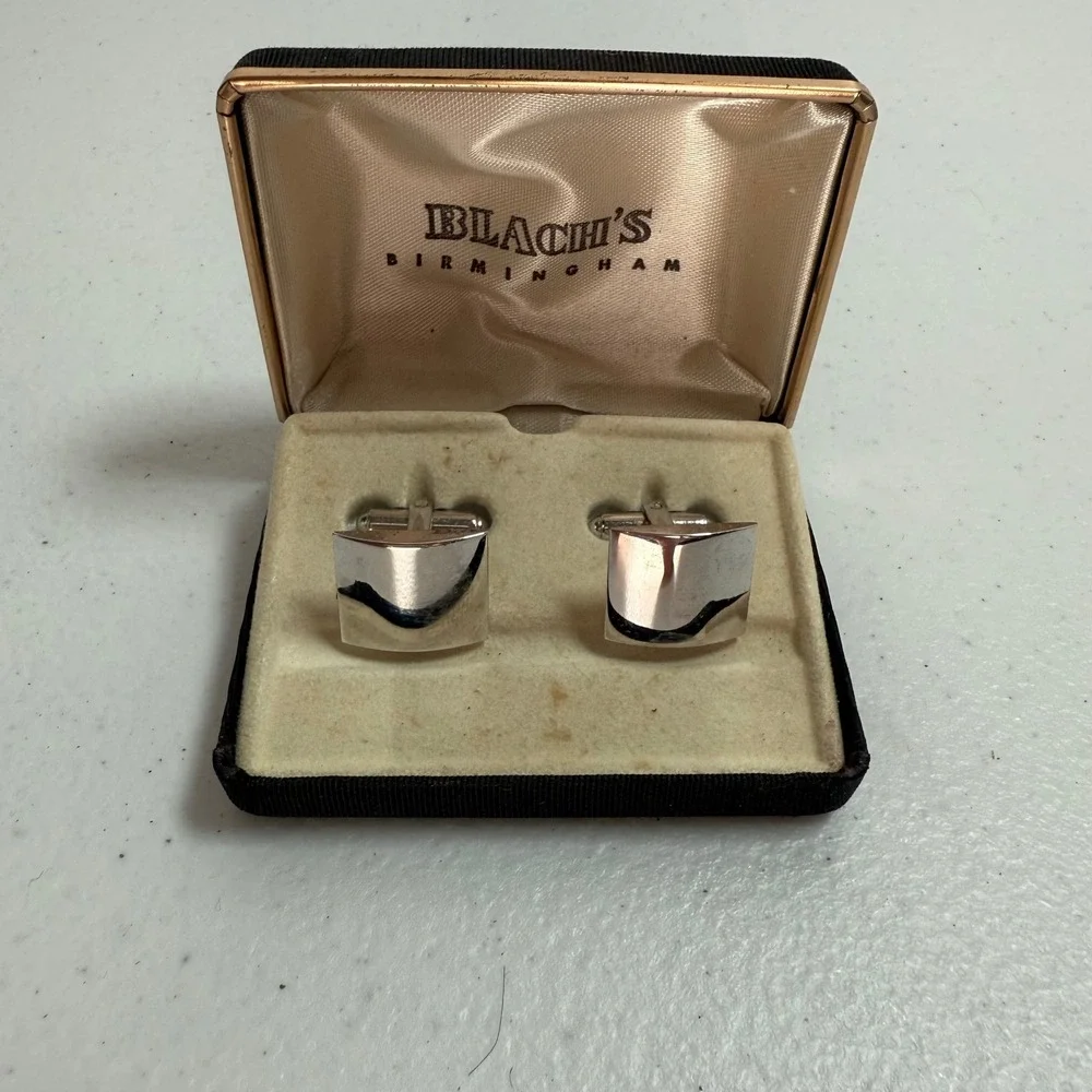 Vintage Bach's Birmingham Silver Cuff Links